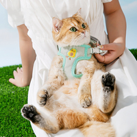 Nowy kot kreskówkowy uprząż kamizelka dla kota smycz oderwana obroża dla kota kot rozwijana smycz pies chodząca lina kot liny chodzące zwierzątko domowe produkty 2